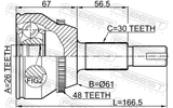 Febest 0110-GGL15A48 Outer CV Joint 26X61X30