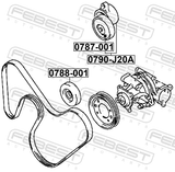 Febest 0790-J20A Belt Tensioner
