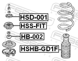 Febest HSS-FIT Front Shock Absorber Mounting