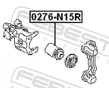 Febest 0276-N15R Rear Caliper Piston With Mechanism D33.9