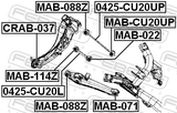 Febest CRAB-037 Rear Arm Bushing