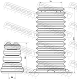 Febest BMSHB-F30F-KIT Boot With Jounce Bumper Front Shock Absorber Kit