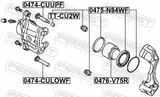 Febest 0475-N84WF Front Brake Caliper Repair Kit (Set For Two Sides)