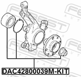 Febest DAC42800039M-KIT Front Wheel Bearing Repair Kit 42X80X39
