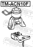 Febest TM-ACN10F Right Engine Mount (Hydro) 1AZFSE