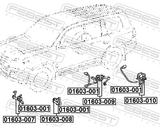 Febest 01603-010 Level Sensor, Rear Left (With Bracket, With Link, With Wiring)