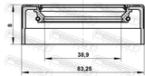 Febest 95NEY-42830808C Drive Shaft Oil Seal 38.9X83.25X8X8
