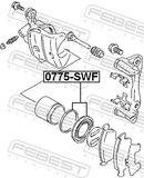 Febest 0775-SWF Front Brake Caliper Repair Kit (Set For One Side)