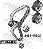 Febest 2488-MEG Pulley Idler Timing Belt