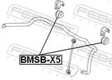 Febest BMSB-X5 Front Stabilizer Bar Bush D29