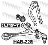 Febest HAB-229 Front Arm Bushing