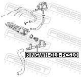Febest RINGWH-018-PCS10 Cooling System O-Ring PCS 10