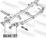 Febest MZAB-157 Bushing, Front Lower Control Arm