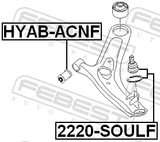 Febest 2220-SOULF Ball Joint Front Lower Arm