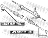 Febest 0121-GSU40LH Steering Tie Rod End Left