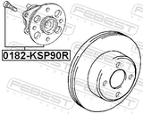 Febest 0182-KSP90R Rear Wheel Hub