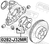 Febest 0282-J32MR Rear Wheel Hub