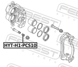 Febest HYT-H1-PCS10 Brake Caliper Slide Pin Bushing PCS 10
