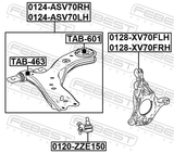 Febest TAB-601 Rear Bushing, Front Control Arm