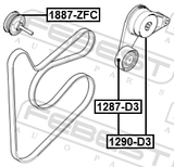 Febest 1290-D3 Belt Tensioner