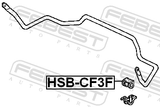 Febest HSB-CF3F Front Stabilizer Bar Bush D24.2