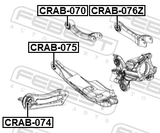 Febest CRAB-076Z Floating Bushing, Rear Transversal Rod