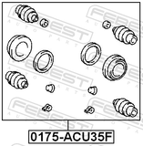 Febest 0175-ACU35F Front Brake Caliper Repair Kit (Set For Two Sides)