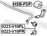 Febest HSB-FDF Front Stabilizer Bar Bush D24.2