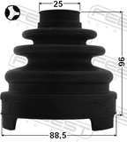 Febest 0215-Z51T Boot Inner CV Joint Kit 88.5X96X25