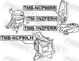 Febest TM-1NZFERH Right Engine Mount (Hydro)