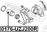 Febest 0176-UZJ200R Rear Caliper Piston D45.4