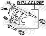 Febest 0174-ACU20F Front Caliper Slide Pin