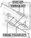 Febest VWAB-TOUAR-KIT Steering Rack Bushing Kit