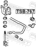 Febest TSB-767 Rear Stabilizer Bar Bush D23