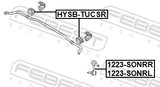 Febest 1223-SONRR Rear Right Stabilizer Link / Sway Bar Link