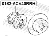 Febest 0182-ACV40RRH Rear Wheel Hub RH