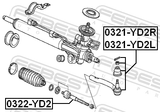 Febest 0322-YD2 Steering Tie Rod