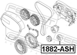 Febest 1887-ASH Pulley Idler Timing Belt Kit