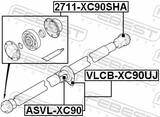 Febest ASVL-XC90 Cross Shaft Joint, Drive Shaft 24X62