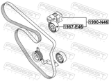 Febest 1990-N46 Belt Tensioner