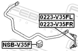 Febest NSB-V35F Front Stabilizer Bar Bush D33