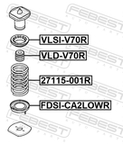 Febest VLD-V70R Rear Shock Absorber Jounce Bumper