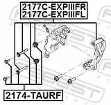 Febest 2177C-EXPIIIFL Front Left Brake Caliper Bracket Carrier (With Slide Pins)