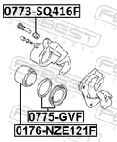 Febest 0773-SQ416F Front Brake Caliper Slide Pin Boot