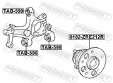 Febest 0182-ZRE212R Rear Wheel Hub