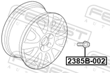 Febest 2385B-002 Wheel Bolt M14X1.5 L47.8