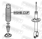 Febest HSHB-CUF Rear Shock Absorber Boot (Set For Two Sides)