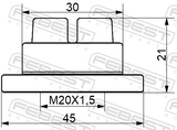 Febest 0598-NHUB02 Wheel Hub Nut 30X21