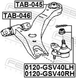 Febest 0120-GSV40RH Front Lower Ball Joint Right