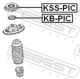 Febest KSS-PIC Front Shock Absorber Mounting